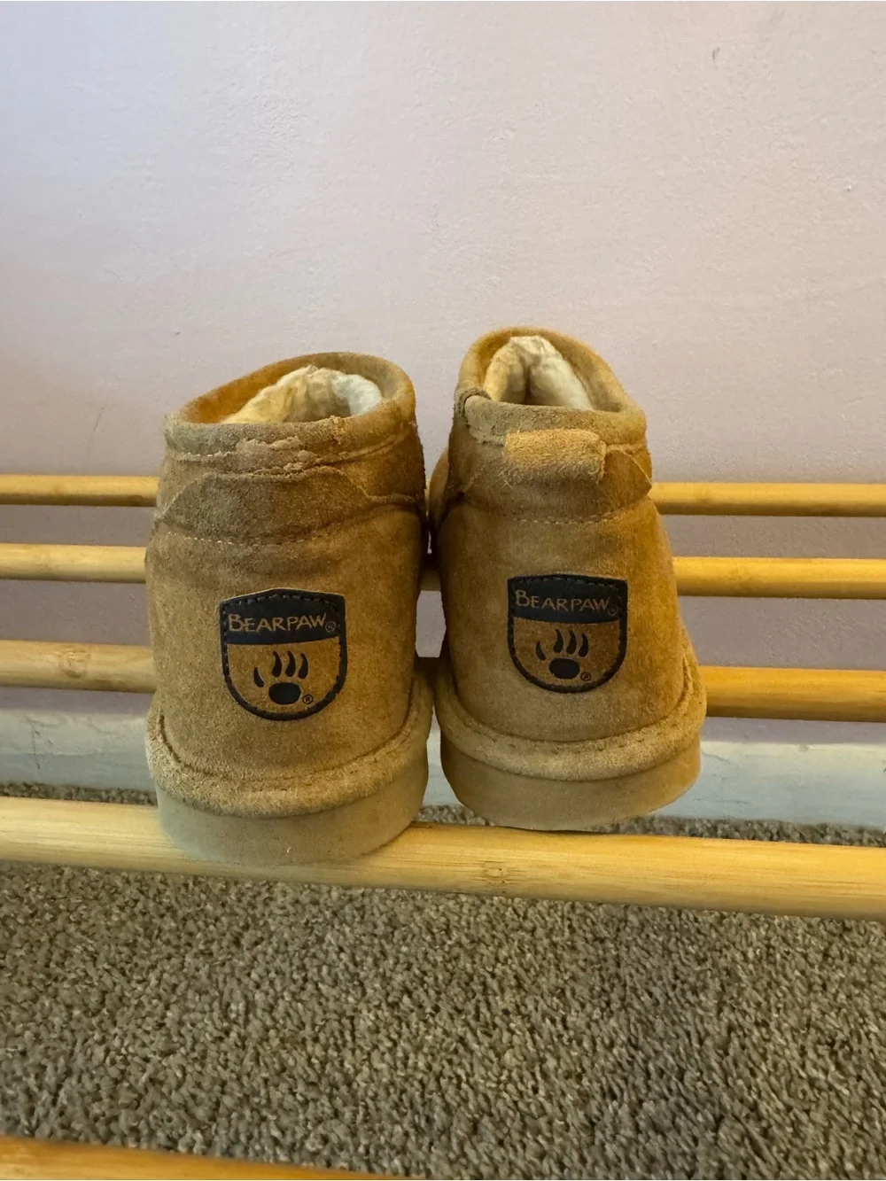 BearPaw Suede Slip-On Boots in Chestnut Brown